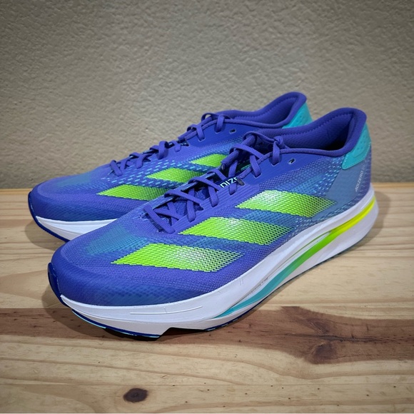 adidas Adizero SL2 M Cobalt Blue Lucid Lemon Blue Spark Men Running Shoes IE3396 - Picture 7 of 11